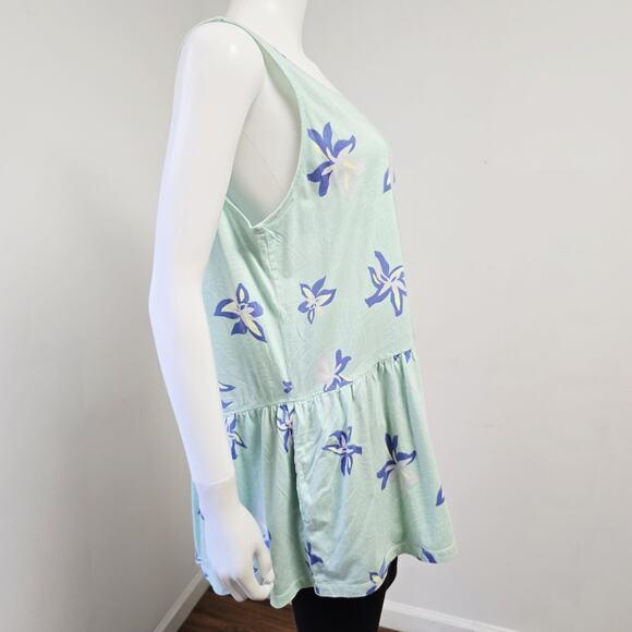 Logo Lori Goldstein Tank Top 1X Floral Babydoll Stretch Peplum Hem Artsy Layer - Picture 4 of 9